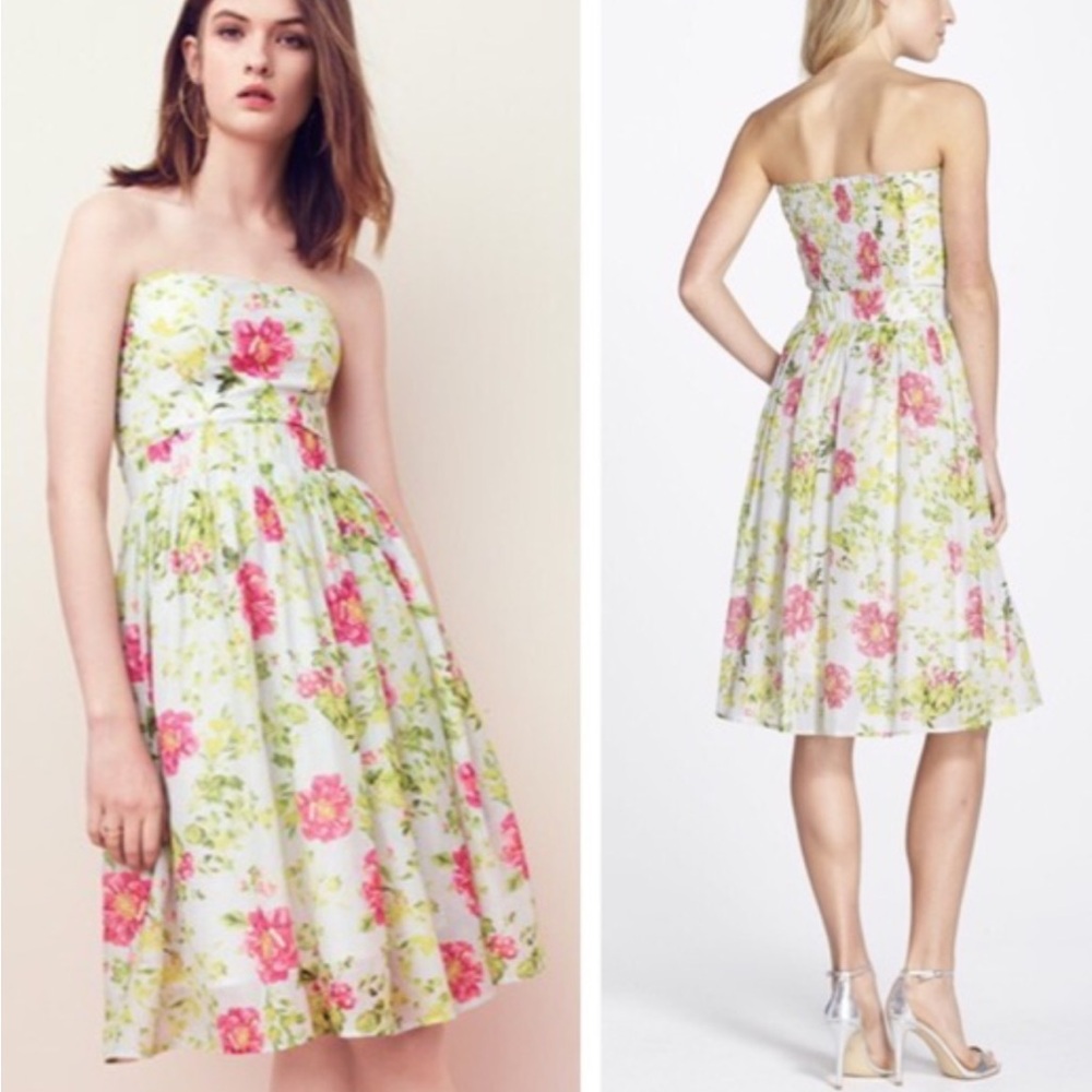 Kaya & Sloane Floral Strapless Dress Size Small